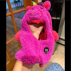 Purple Pink Unicorn Knit Hat Scarf Tobogga Rainbow